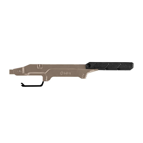 MDT LSS Gen3-chassit erbjuder en lätt och hållbar design för Ruger American, med justerbar kolv och integrerade fästen för optimal prestanda.